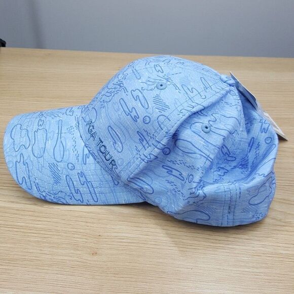 PGA Tour Mens Blue Conversational Printed Flex Cap Sweatband One Size - Picture 3 of 8
